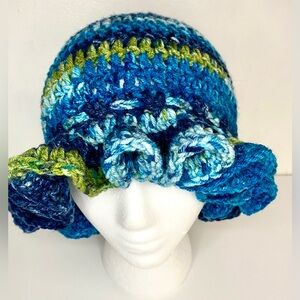 Crochet bucket floppy brim hat